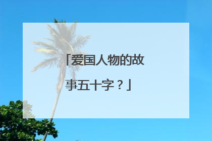 爱国人物的故事五十字?