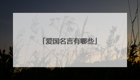 爱国名言有哪些