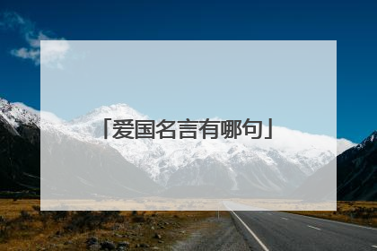 爱国名言有哪句