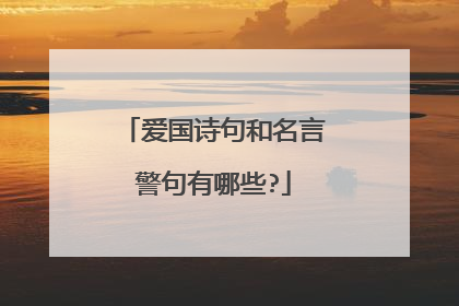 爱国诗句和名言警句有哪些?