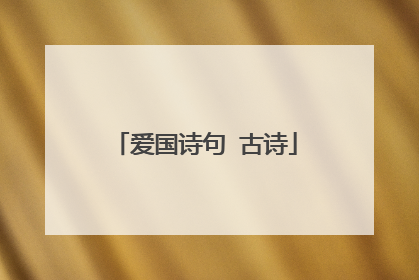爱国诗句 古诗