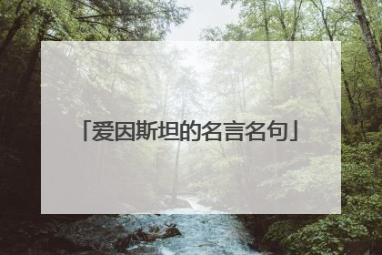 爱因斯坦的名言名句