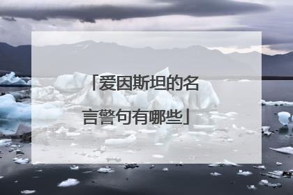 爱因斯坦的名言警句有哪些