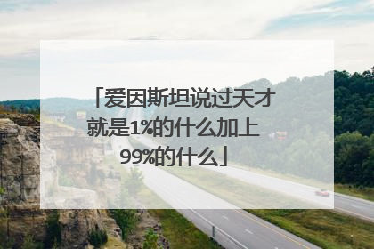 爱因斯坦说过天才就是1%的什么加上99%的什么