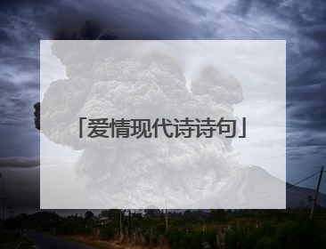 爱情现代诗诗句