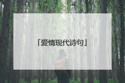 爱情现代诗句
