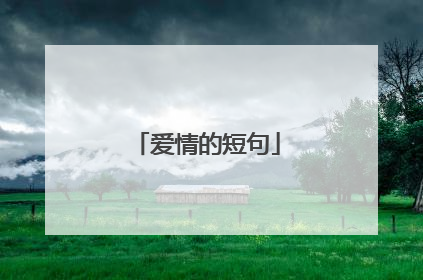 爱情的短句