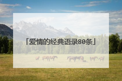 爱情的经典语录80条