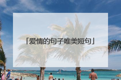 爱情的句子唯美短句