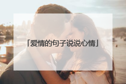 爱情的句子说说心情