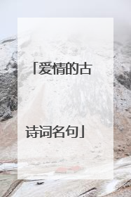 爱情的古诗词名句