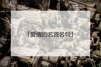 爱情的名言名句