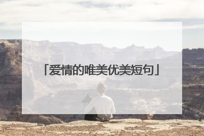 爱情的唯美优美短句