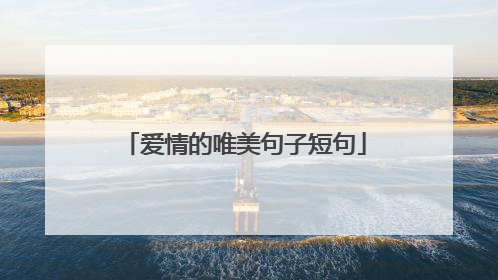 爱情的唯美句子短句