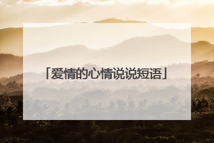 爱情的心情说说短语