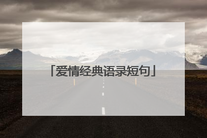 爱情经典语录短句