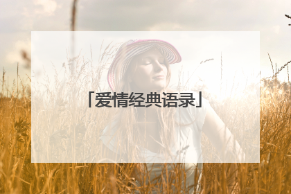 爱情经典语录