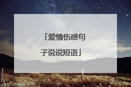爱情伤感句子说说短语