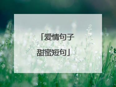 爱情句子甜蜜短句
