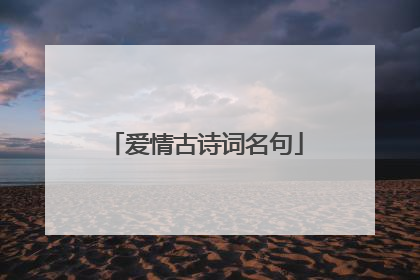 爱情古诗词名句