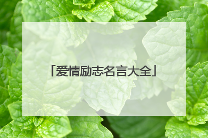 爱情励志名言大全