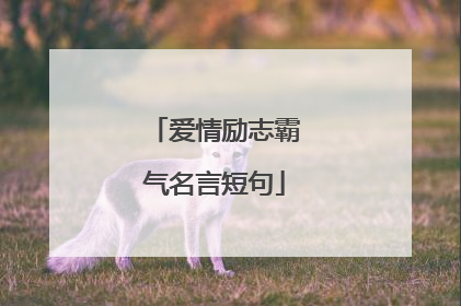 爱情励志霸气名言短句