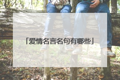 爱情名言名句有哪些