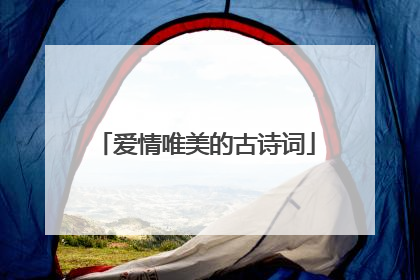 爱情唯美的古诗词
