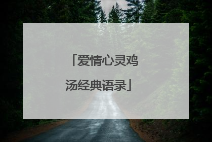 爱情心灵鸡汤经典语录