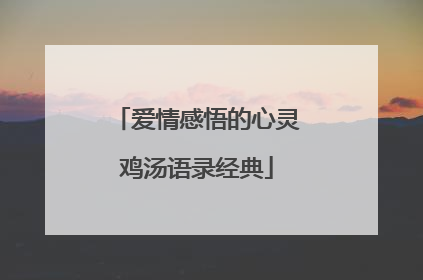 爱情感悟的心灵鸡汤语录经典