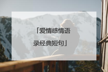 爱情感情语录经典短句