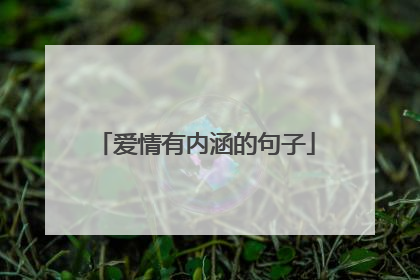 爱情有内涵的句子