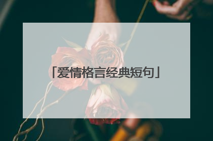 爱情格言经典短句