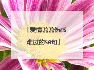 爱情说说伤感难过的50句