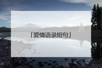 爱情语录短句