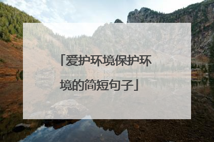 爱护环境保护环境的简短句子