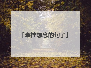 牵挂想念的句子