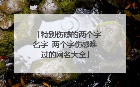 特别伤感的两个字名字 两个字伤感难过的网名大全