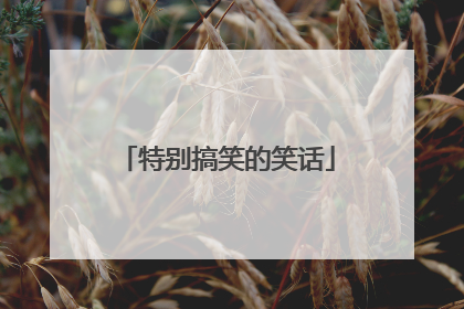 特别搞笑的笑话