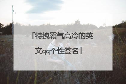 特拽霸气高冷的英文qq个性签名