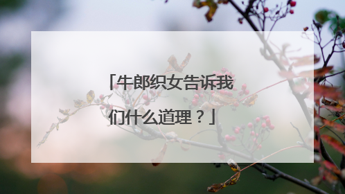 牛郎织女告诉我们什么道理?