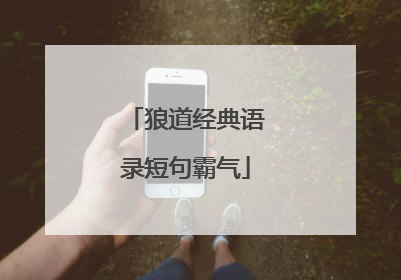 狼道经典语录短句霸气