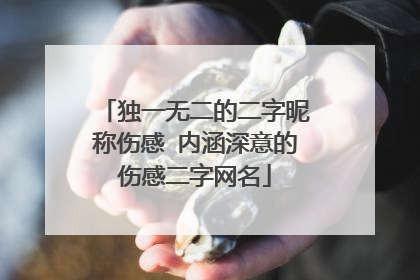独一无二的二字昵称伤感 内涵深意的伤感二字网名