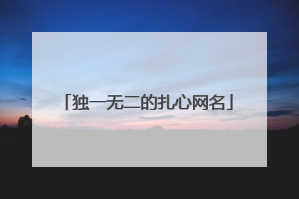 独一无二的扎心网名