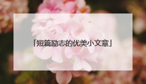 短篇励志的优美小文章