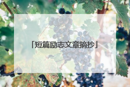 短篇励志文章摘抄