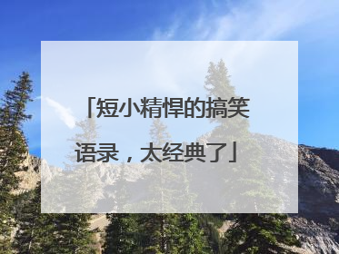 短小精悍的搞笑语录,太经典了