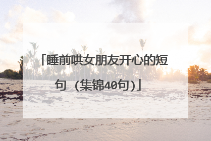 睡前哄女朋友开心的短句 (集锦40句)