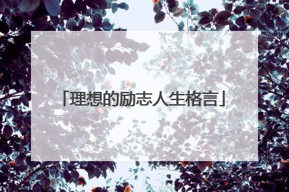 理想的励志人生格言
