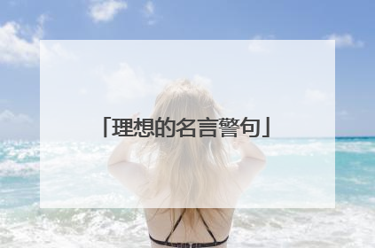 理想的名言警句